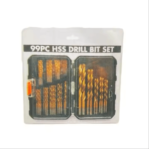 99PCS 1.5-10MM HSS Straight Shank TiN Coated Twist Drill Bit Set for Metal Drilling in Plastic Box