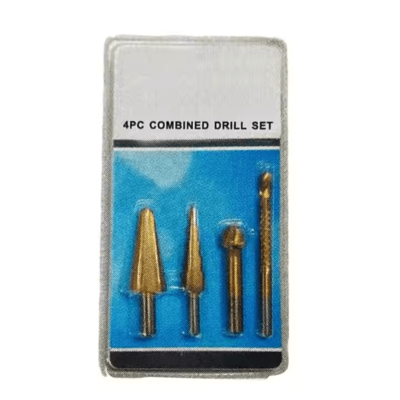 4PCS HSS TiN Coated Combined Drill Bit Set for Metal Drilling