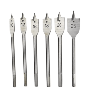 6PCS HCS Spade Wood Flat Drill Bits Set with 1/4 Hex Quick Change Shank