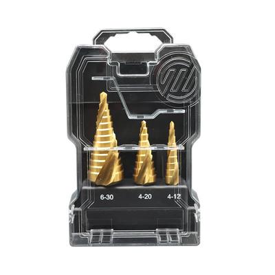 3 pc step drill spiral flute TIN coating &nbsp;three flat shank