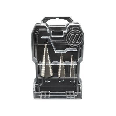 3 pc &nbsp;step drill &nbsp;high speed steel bright finish &nbsp;three flat step drill