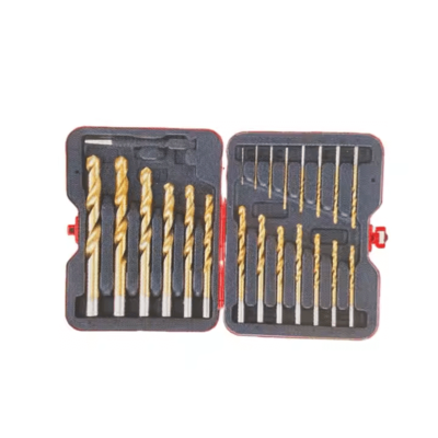 21PCS 1-8MM HSS Straight Shank TiN Coated Twist Drill Bit Set with Center Punch for Metal Drilling
