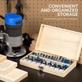 Tungsten Carbide Router Bit Set Woodworking Tools and Accessories 1/4-Inch Shank 24-Piece